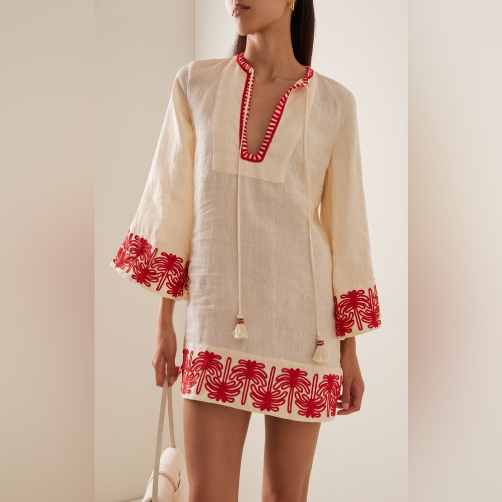 Johanna Ortiz Ocean Clan Linen Tunic Mini Dress
